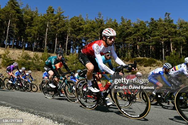 Roger Adriá Oliveras of Spain and Team Equipo Kern Pharma and Jesús Herrada Lopez of Spain and Team Cofidis compete during the 101st Volta Ciclista a...