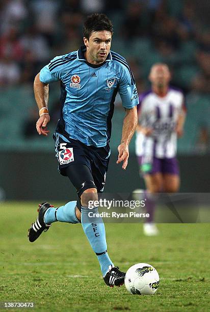 Michael Beauchamp of Sydney in action during the round 19 A-League match between Sydney FC and Perth Glory at Sydney Football Stadium on February 11,...