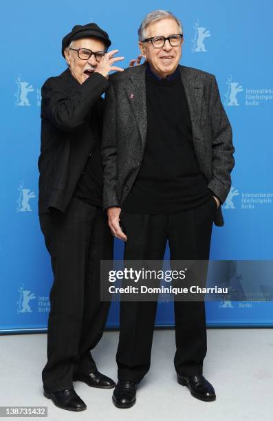 Directors Paolo Taviani and Vittorio Taviani attend the "Cesare deve morire" Photocall during day three of the 62nd Berlin International Film...