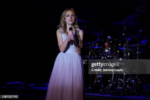 Jackie Evancho performs live on stage at The Parker on March 22, 2022 in Ft Lauderdale, Florida.