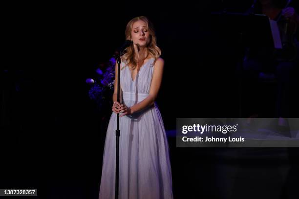 Jackie Evancho performs live on stage at The Parker on March 22, 2022 in Ft Lauderdale, Florida.