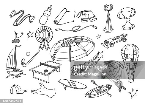 Sport and Active Lifestyle Doodles Set Sport and Active Lifestyle Doodles Set