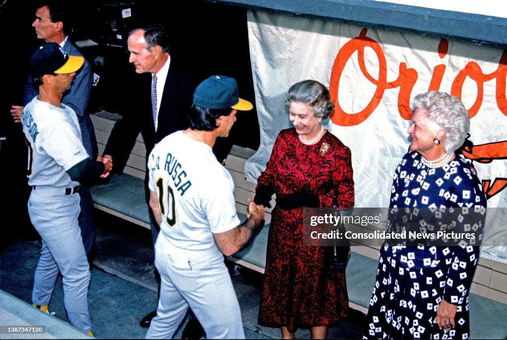 Queen Elizabeth II At Memorial Stadium For A Baseball Game