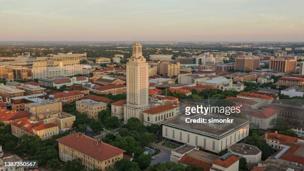 university of texas at austin against sky - austin texas aerial stock pictures, royalty-free photos & images