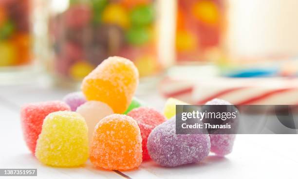 colorful sugar candies - bonbon stock-fotos und bilder