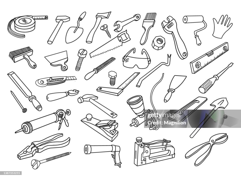 Tools Doodles Set