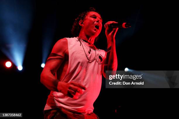 Gavin Rossdale of Bush performs during Under The Southern Stars at Luna Park on March 23, 2022 in Sydney, Australia.