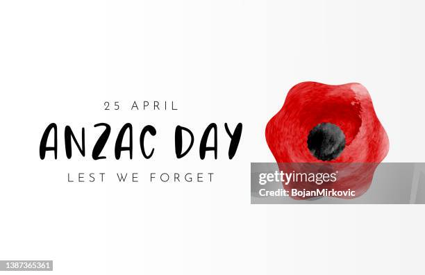 anzac day, lest we forget, 25 april, card. vector - remembrance day banner stock illustrations