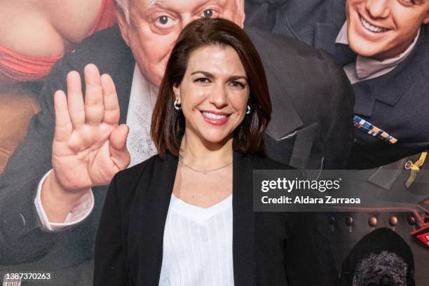 Spanish actress Mamen Camacho attends the "Ser o no ser" theatre play premiere at Teatro La Latina on March 23, 2022 in Madrid, Spain.