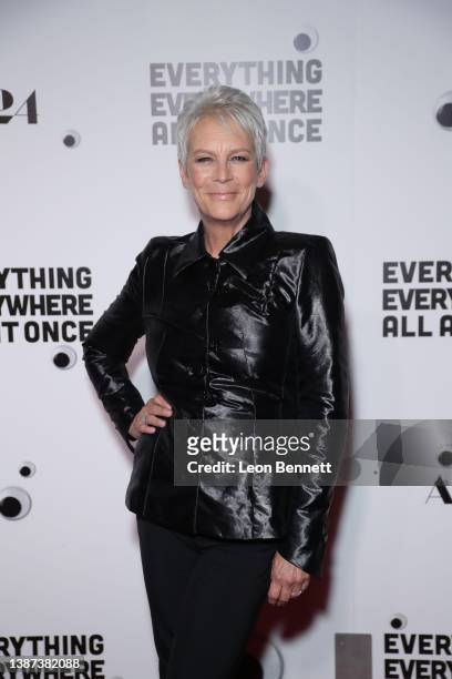 Jamie Lee Curtis attends the premiere of A24's "Everything Everywhere All At Once" at The Theatre at Ace Hotel on March 23, 2022 in Los Angeles,...
