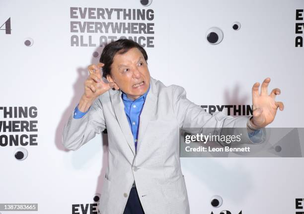 James Hong attends the premiere of A24's "Everything Everywhere All At Once" at The Theatre at Ace Hotel on March 23, 2022 in Los Angeles, California.