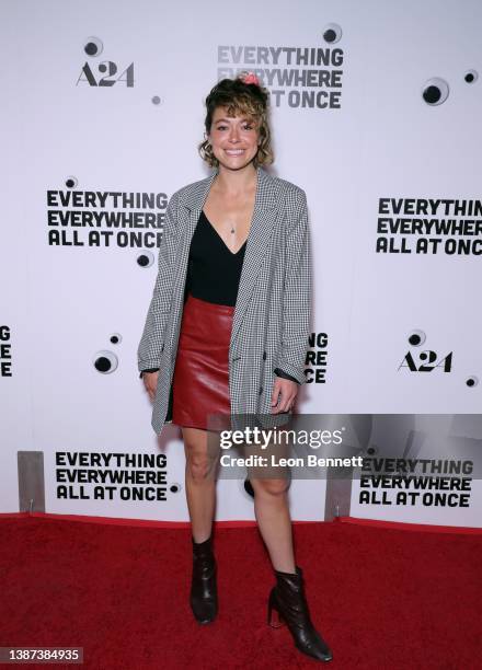 Tatiana Maslany attends the premiere of A24's "Everything Everywhere All At Once" at The Theatre at Ace Hotel on March 23, 2022 in Los Angeles,...