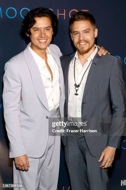 Cole Sprouse and Dylan Sprouse attend the special screening of HBO Max's "Moonshot" at E.P. & L.P. On March 23, 2022 in West Hollywood, California.