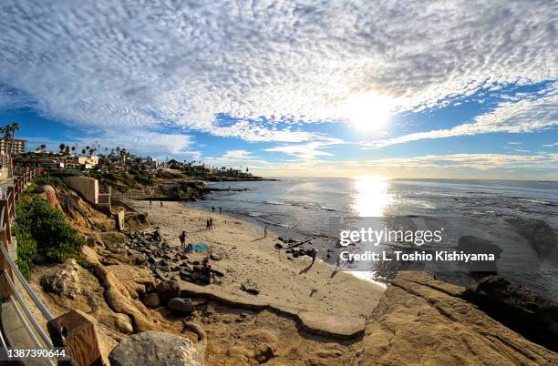 the beach at the pacific ocean - la jolla stock-fotos und bilder