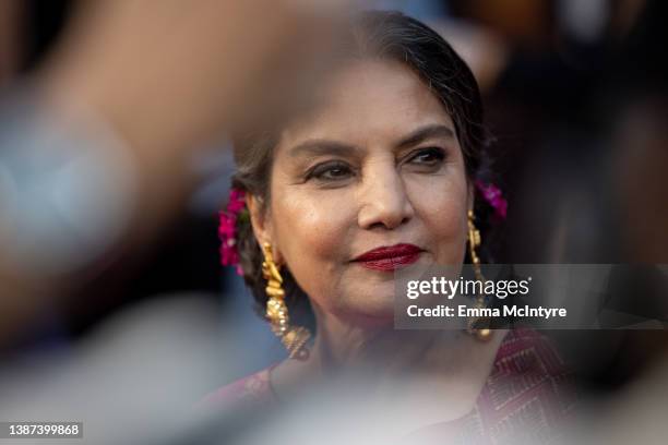 Shabana Azmi attends the Paramount+ new series 'HALO' season 1 Los Angeles premiere at Hollywood Legion Theater on March 23, 2022 in Los Angeles,...