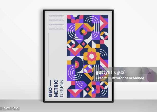 abstract geometric style poster template - baumhaus stock illustrations