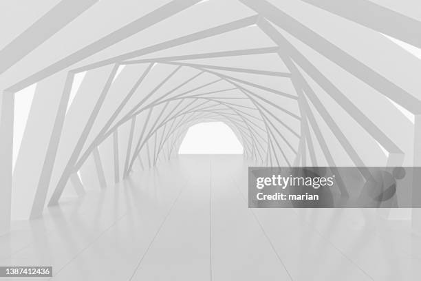 3d rendering, white spiral architectural space background - hélice formas geométricas imagens e fotografias de stock