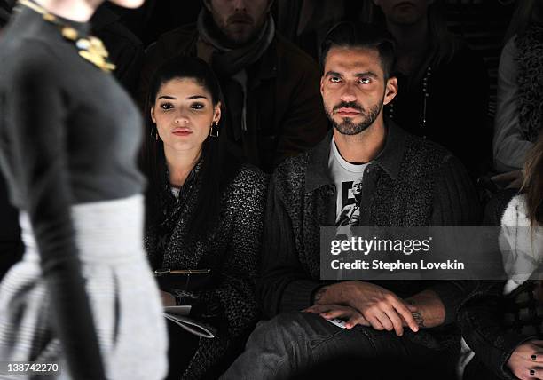 Actress Amanda Setton and Lorenzo Martone attend the Ruffian Fall 2012 fashion show during Mercedes-Benz Fashion Week at The Studio at Lincoln Center...