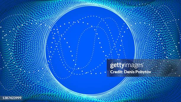 abstract geometric science composition - digital particles and waves. - blockchain process stock illustrations