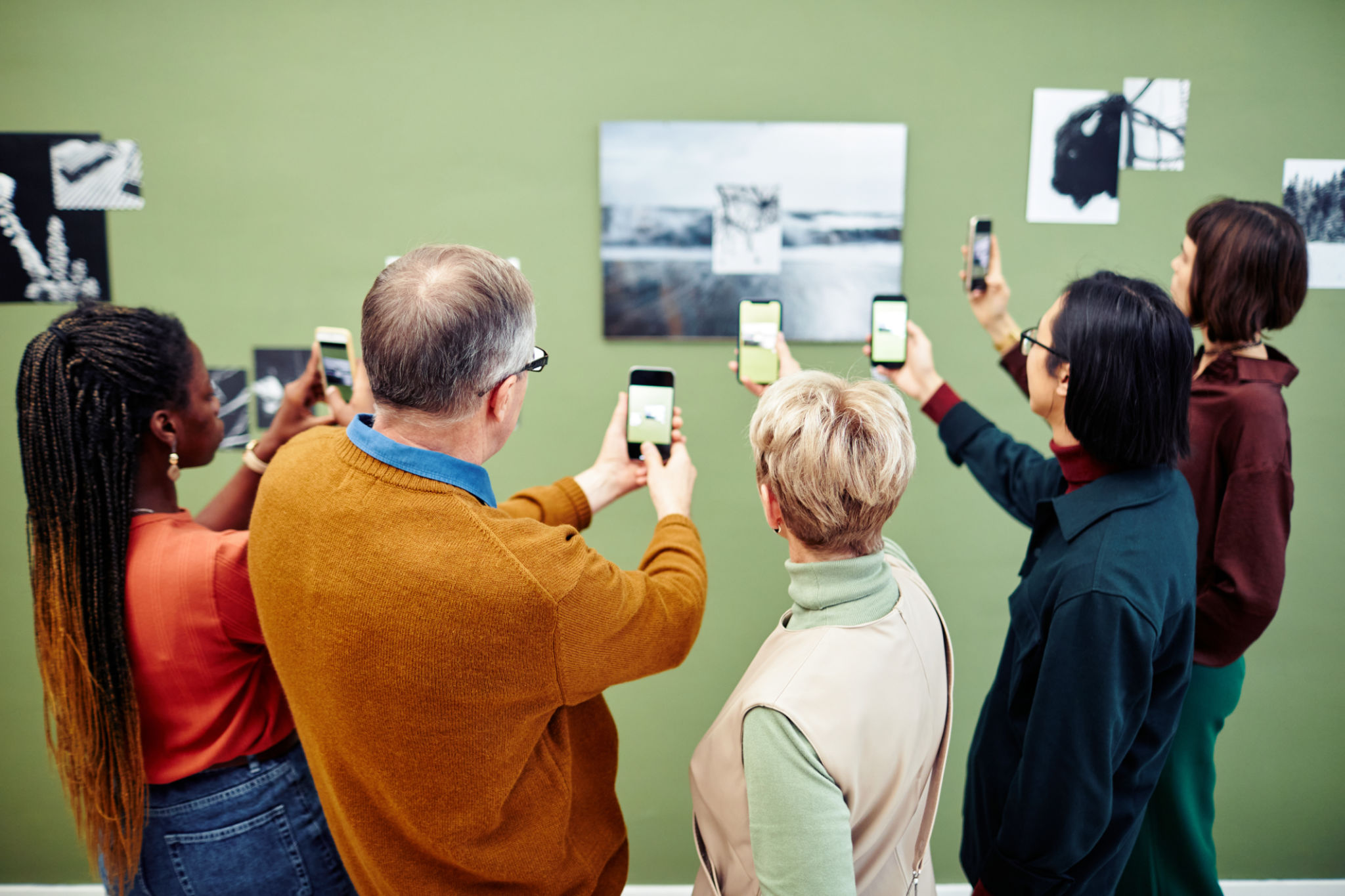 people sharing photos
