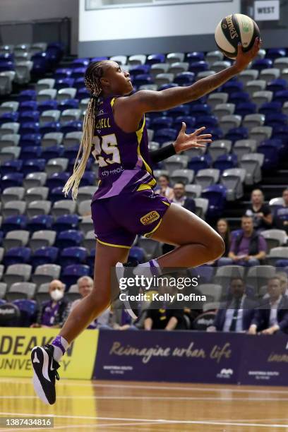 Tiffany Mitchell of the Boomers makes a fast break during game one of the WNBL Finals Series between Melbourne Boomers and Adelaide Lightning at...