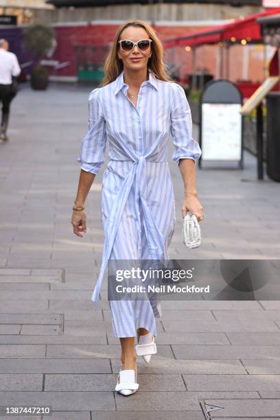 Amanda Holden is seen at Heart Breakfast Radio Studios on March 24, 2022 in London, England.