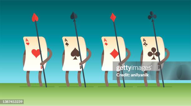 playing cards - alice in wonderland characters stock illustrations