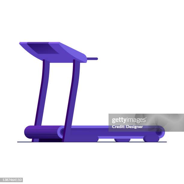 ilustraciones, imágenes clip art, dibujos animados e iconos de stock de ilustración vectorial del concepto de cinta de correr - máquina de andar y correr