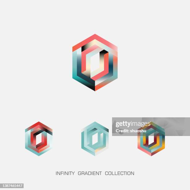 Infinity Library Hexgon Set Of Gradient Infinity Circular Geometric Hexagon Pattern Collection ...