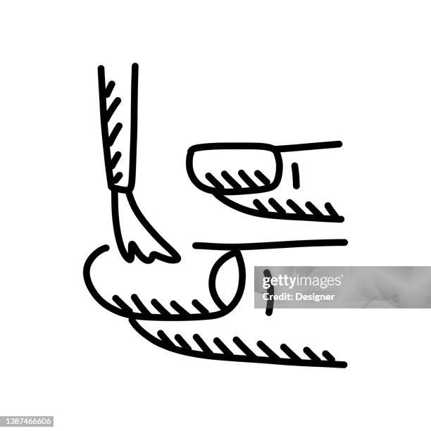 nail care hand drawn icon, doodle style vector illustration - thumbnail sketches stock illustrations