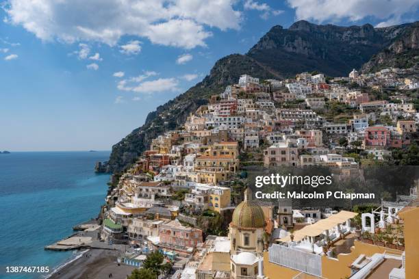 positano - famous destination on the amalfi coast, near naples, italy - amalfi coastline stock pictures, royalty-free photos & images