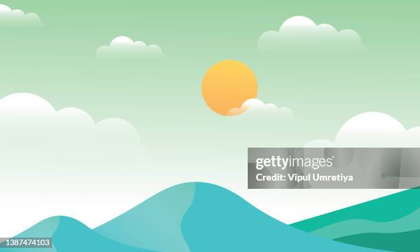sunset in the mountains - desert sunset stock illustrations
