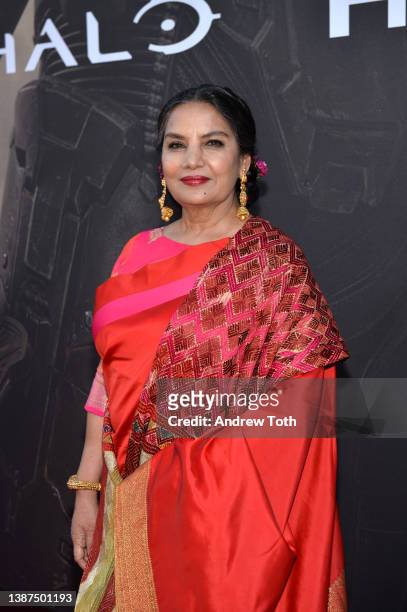 Shabana Azmi attends the 'Halo' Los Angeles premiere on March 23, 2022 in Los Angeles, California.