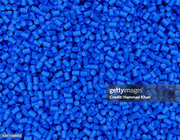 PVC Plastic granules Background Polymer Blue plastic beads resin polymer pallet plastic resin 3d illustration