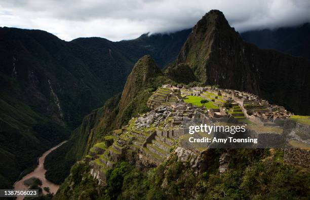 The Incan city of Machu Picchu sits high above the Cusco Region in Peru on February 23, 2012.
