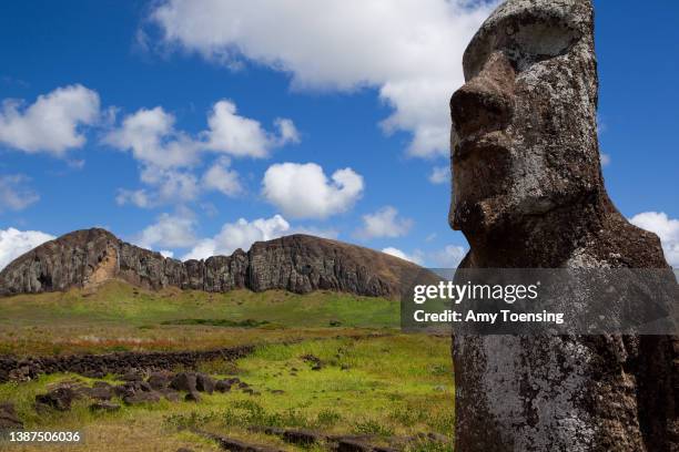 The Moai of Easter Island at Ahu Tongariki in Chile on February 25, 2012.