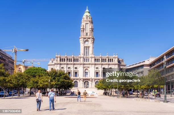 porto city hall - porto district portugal stockfoto's en -beelden