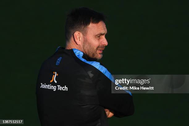 Sussex academy director Michael Yardy looks on during the pre-season friendly match between Sussex and Surrey at The 1st Central County Ground on...