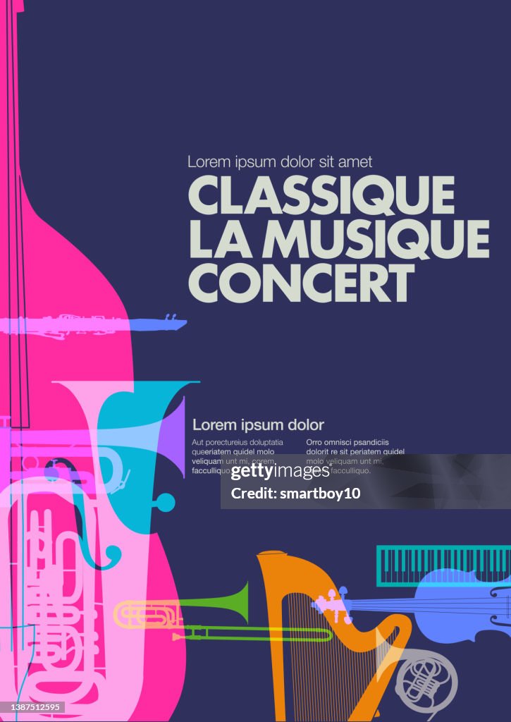 Klassische Musik Konzertplakat auf Französisch