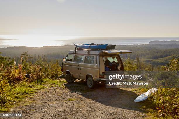 a camper van vancouver island bc canada - carmanah walbran provincial park stock pictures, royalty-free photos & images