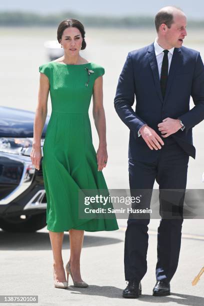 Prince William, Duke of Cambridge and Catherine, Duchess of Cambridge depart from Norman Manley International Airport as part of the Royal tour of...