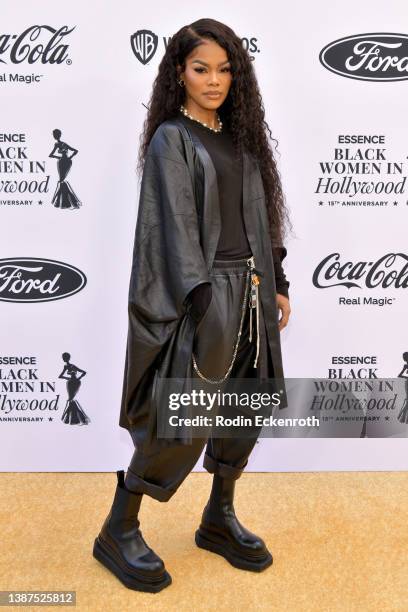Teyana Taylor attends the ESSENCE 15th Anniversary Black Women In Hollywood Awards highlighting "The Black Cinematic Universe" at Beverly Wilshire, A...