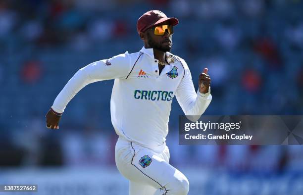 Kraigg Brathwaite of the West Indies during day one of the 3rd Test match between the West Indies and England at National Cricket Stadium on March...
