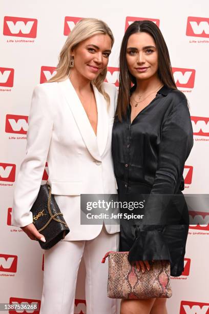 Danni Menzies and Mia Menzies attend The W Channel Launch at The Londoner Hotel on March 24, 2022 in London, England.