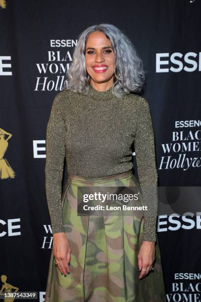 Mimi Valdes is seen backstage during the 2022 15th Annual ESSENCE Black Women In Hollywood Awards Luncheon at Beverly Wilshire, A Four Seasons Hotel...