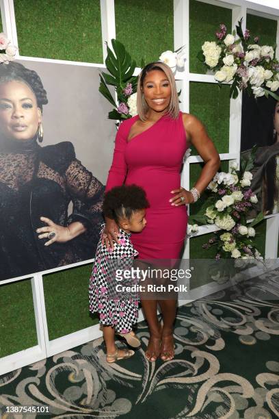 Serena Williams and Alexis Olympia Ohanian Jr are seen during the 2022 15th Annual ESSENCE Black Women In Hollywood Awards Luncheon at Beverly...