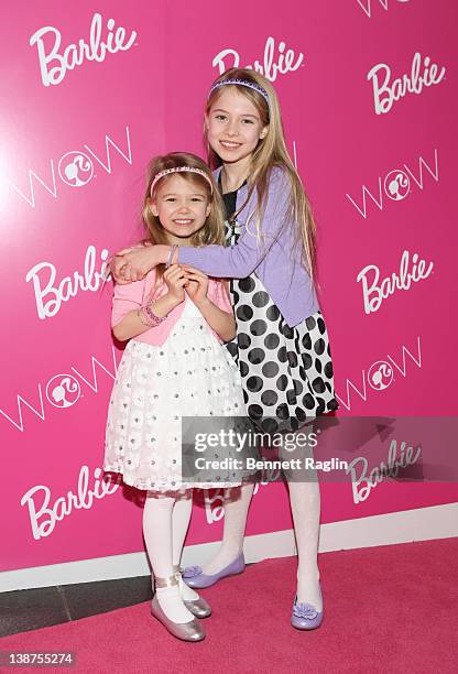 Erin Gerasimovich and Alexa Gerasimovich attends the Barbie: The Dream Closet event during Mercedes-Benz Fashion Week at David Rubenstein Atrium on...