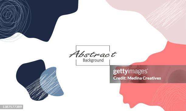 minimalist hand drawn fluid shapes background - different professions stock illustrations