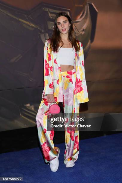 Macarena Achaga attends the blue carpet of Paramount's 'Halo: The Series' at on March 24, 2022 in Mexico City, Mexico.