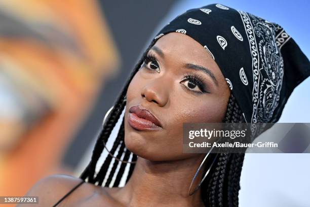 Xosha Roquemore attends the Premiere of The 3rd Season of FX's "Atlanta" at Hollywood Forever on March 24, 2022 in Hollywood, California.